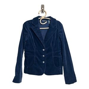Vintage Schoolboy Hilliard & Hanson Navy Velvet Corduroy Tailored Fit Blazer